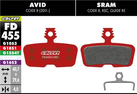 GALFER BIKE Avid - Code R (2011-) / Sram - Guide RE Pads